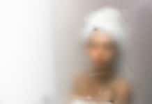 Woman in bathroom